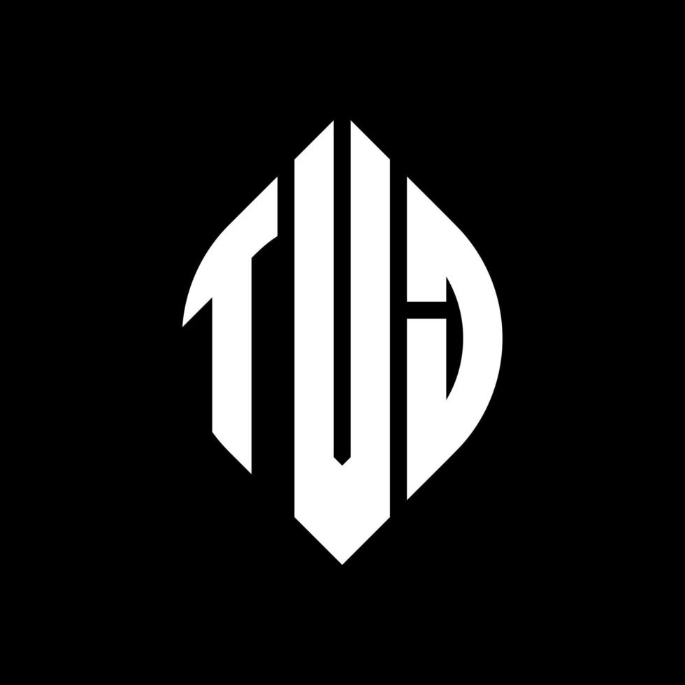 TVJ circle letter logo design with circle and ellipse shape. TVJ ellipse letters with typographic style. The three initials form a circle logo. TVJ Circle Emblem Abstract Monogram Letter Mark Vector. vector