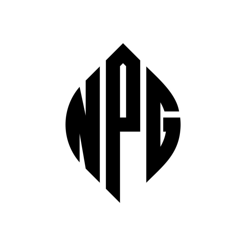 NPG circle letter logo design with circle and ellipse shape. NPG ellipse letters with typographic style. The three initials form a circle logo. NPG Circle Emblem Abstract Monogram Letter Mark Vector. vector