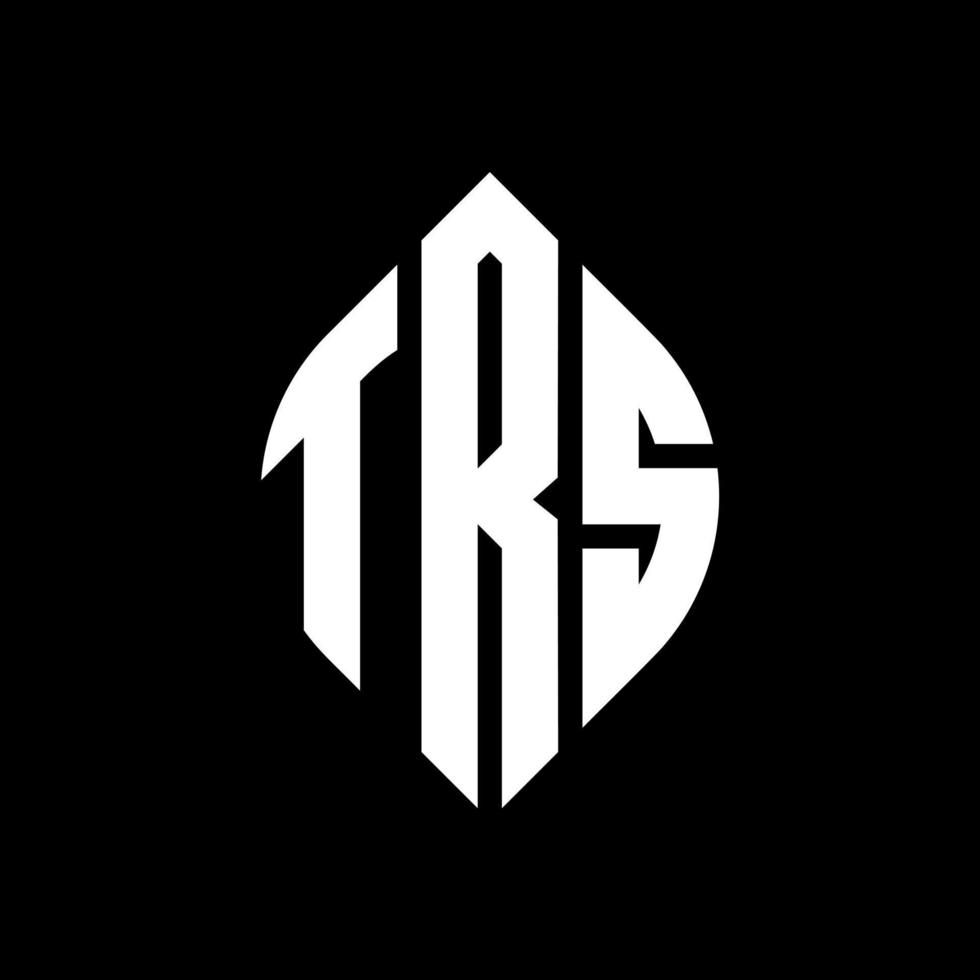 TRS circle letter logo design with circle and ellipse shape. TRS ellipse letters with typographic style. The three initials form a circle logo. TRS Circle Emblem Abstract Monogram Letter Mark Vector. vector