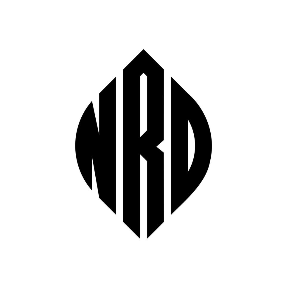 NRO circle letter logo design with circle and ellipse shape. NRO ellipse letters with typographic style. The three initials form a circle logo. NRO Circle Emblem Abstract Monogram Letter Mark Vector. vector