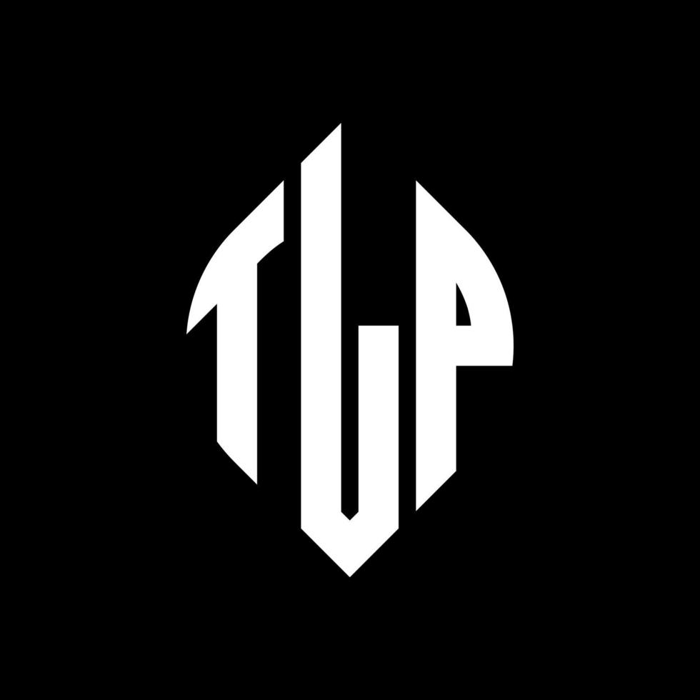 TLP circle letter logo design with circle and ellipse shape. TLP ellipse letters with typographic style. The three initials form a circle logo. TLP Circle Emblem Abstract Monogram Letter Mark Vector. vector