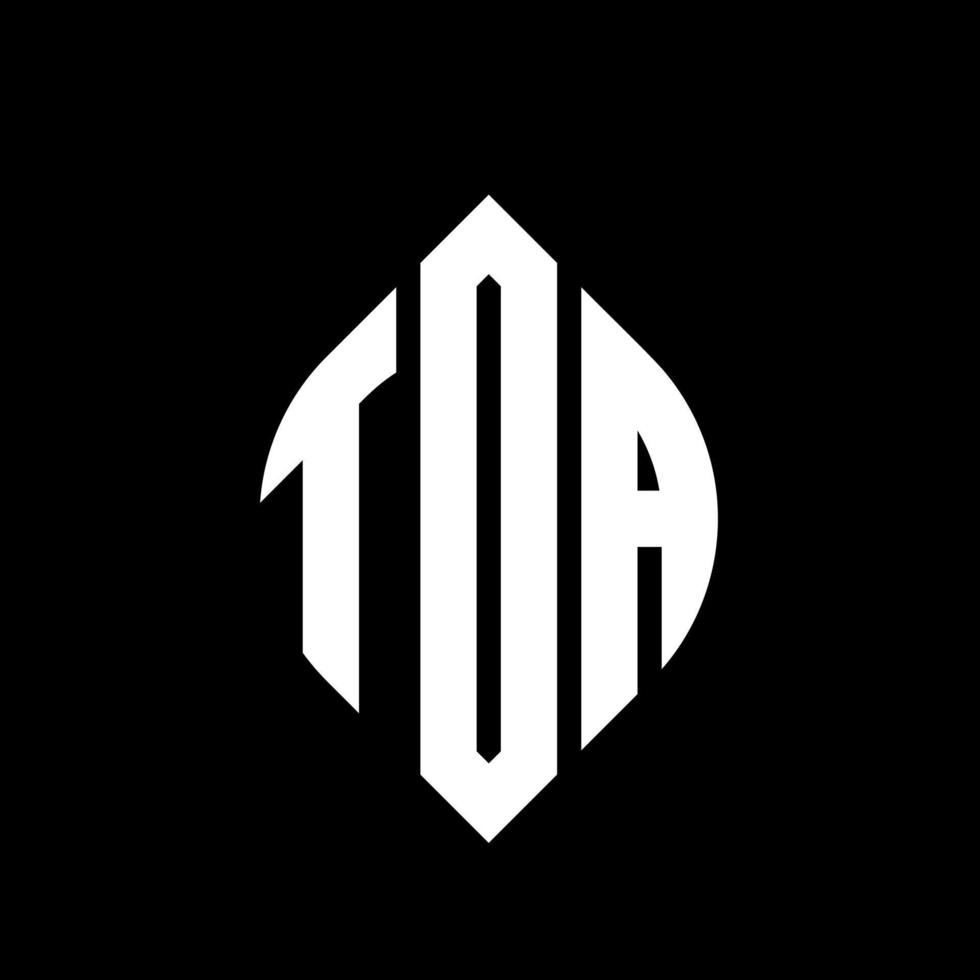 TOA circle letter logo design with circle and ellipse shape. TOA ellipse letters with typographic style. The three initials form a circle logo. TOA Circle Emblem Abstract Monogram Letter Mark Vector. vector