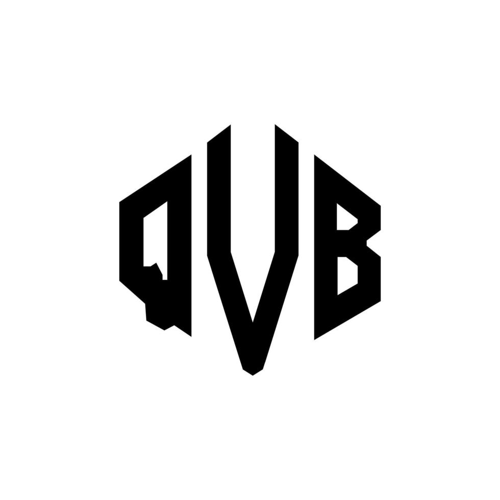 diseño de logotipo de letra qvb con forma de polígono. diseño de logotipo en forma de cubo y polígono qvb. qvb hexágono vector logo plantilla colores blanco y negro. Monograma qvb, logotipo empresarial y inmobiliario.