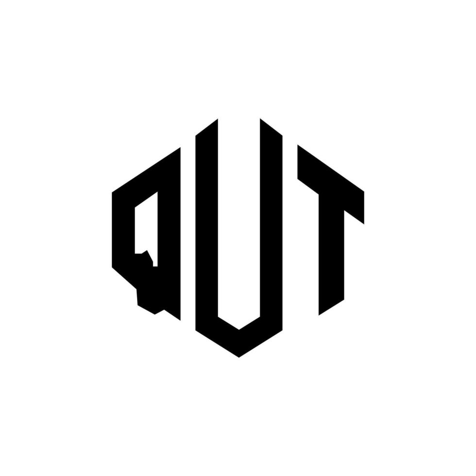 diseño de logotipo de letra qut con forma de polígono. qut polígono y diseño de logotipo en forma de cubo. qut hexágono vector logo plantilla colores blanco y negro. monograma qut, logotipo comercial y inmobiliario.