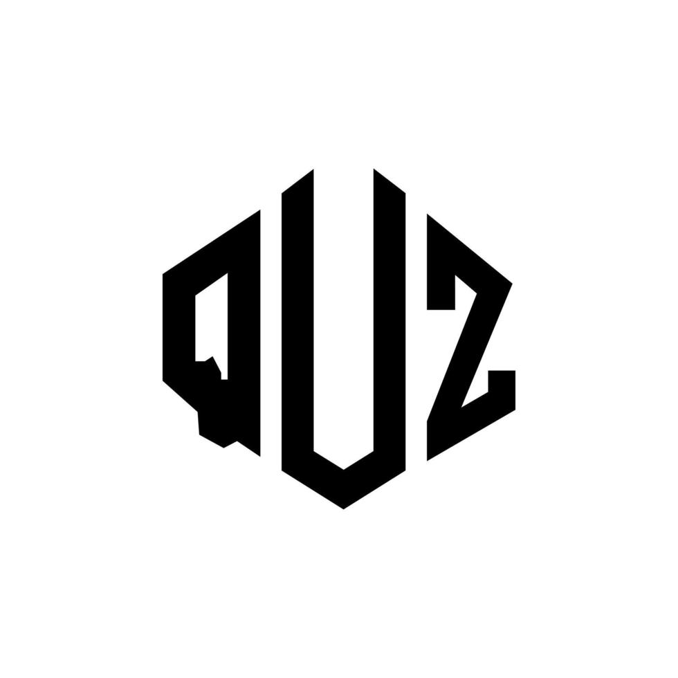 diseño de logotipo de letra quz con forma de polígono. quz polígono y diseño de logotipo en forma de cubo. quz hexágono vector logo plantilla colores blanco y negro. monograma quz, logotipo comercial y inmobiliario.