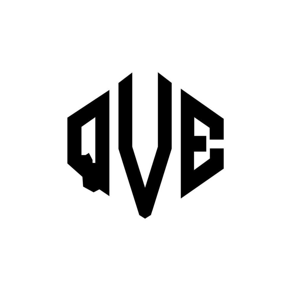 diseño de logotipo de letra qve con forma de polígono. qve diseño de logotipo en forma de polígono y cubo. qve hexágono vector logo plantilla colores blanco y negro. qve monograma, logotipo comercial e inmobiliario.