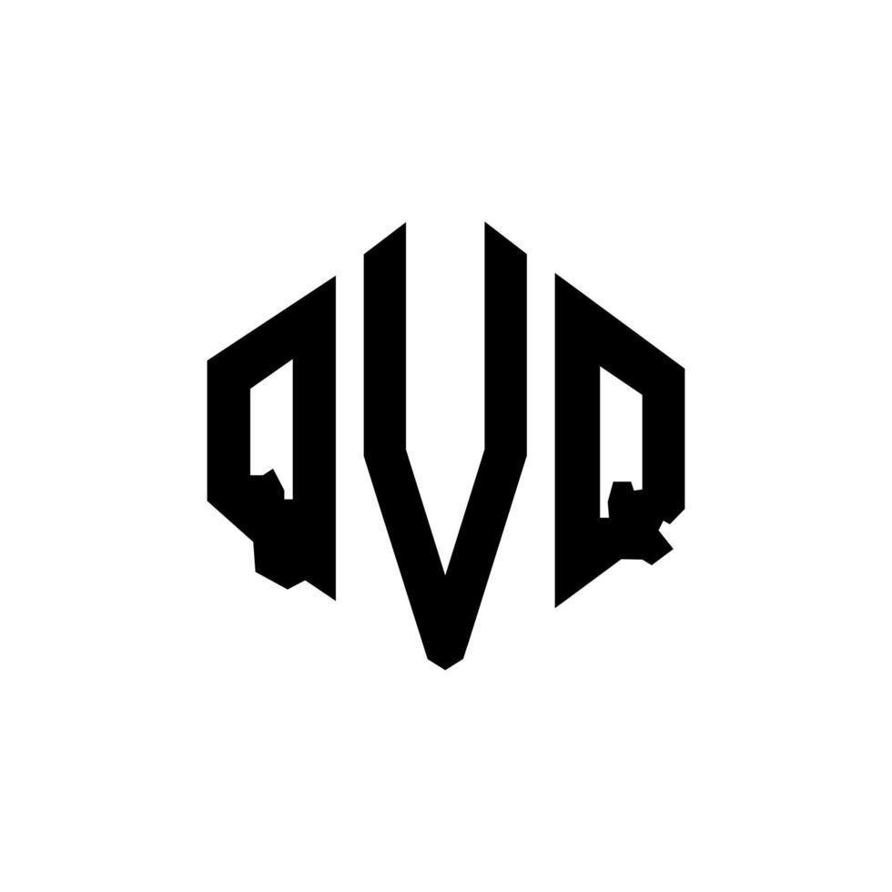 QVQ letter logo design with polygon shape. QVQ polygon and cube shape logo design. QVQ hexagon vector logo template white and black colors. QVQ monogram, business and real estate logo.
