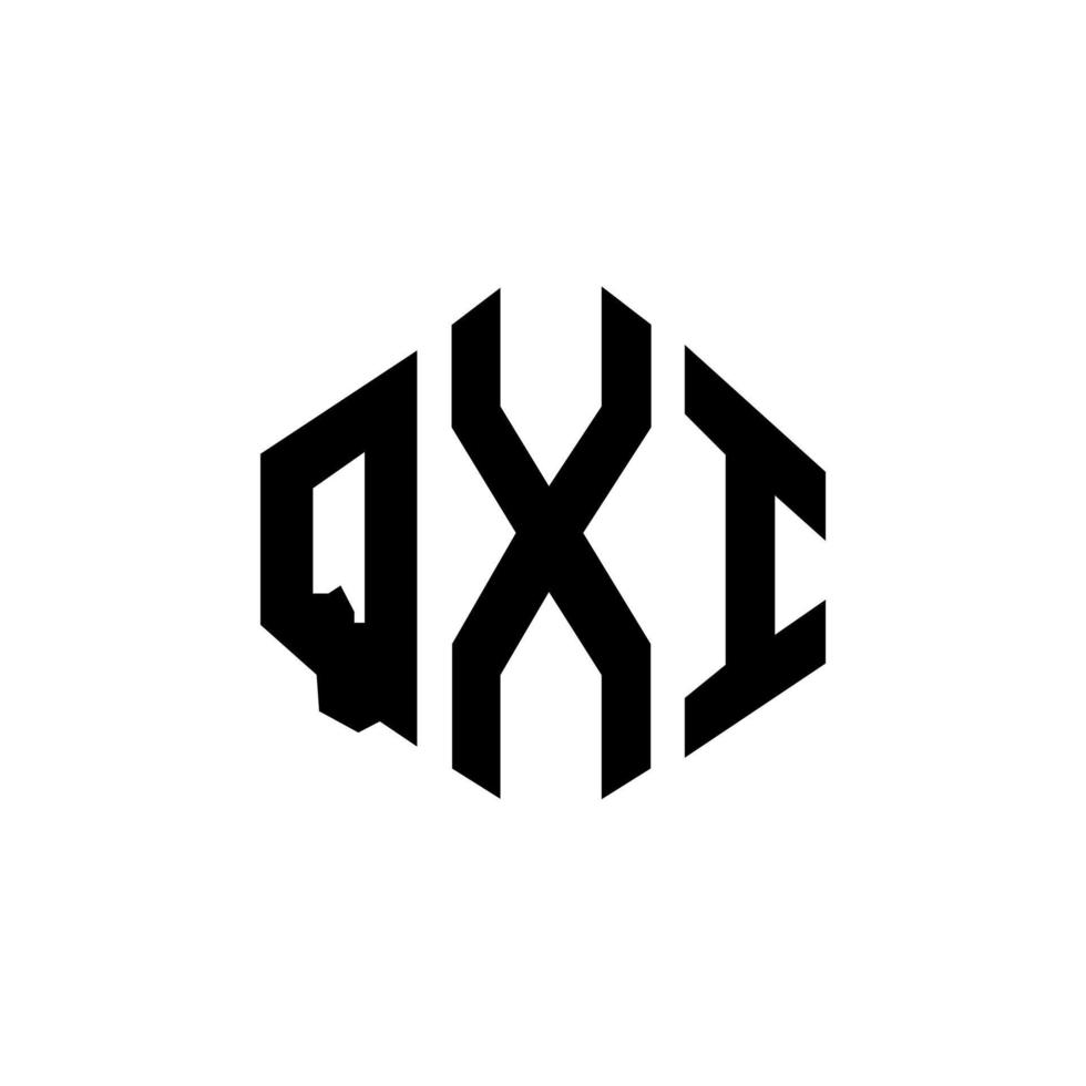 diseño de logotipo de letra qxi con forma de polígono. diseño de logotipo en forma de cubo y polígono qxi. qxi hexágono vector logo plantilla colores blanco y negro. monograma qxi, logotipo empresarial y inmobiliario.