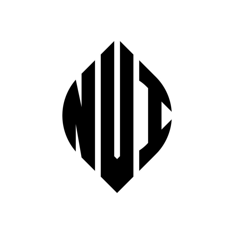 Diseño de logotipo de letra de círculo nvi con forma de círculo y elipse. letras elipses nvi con estilo tipográfico. las tres iniciales forman un logo circular. vector de marca de letra de monograma abstracto del emblema del círculo nvi.