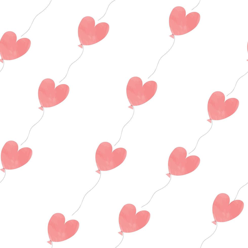 Valentine hearts balloons background for banners, wallpapers, textiles, wrapping. Vector love Seamless pattern for Happy Mother or Valentine's Day greeting Card design.