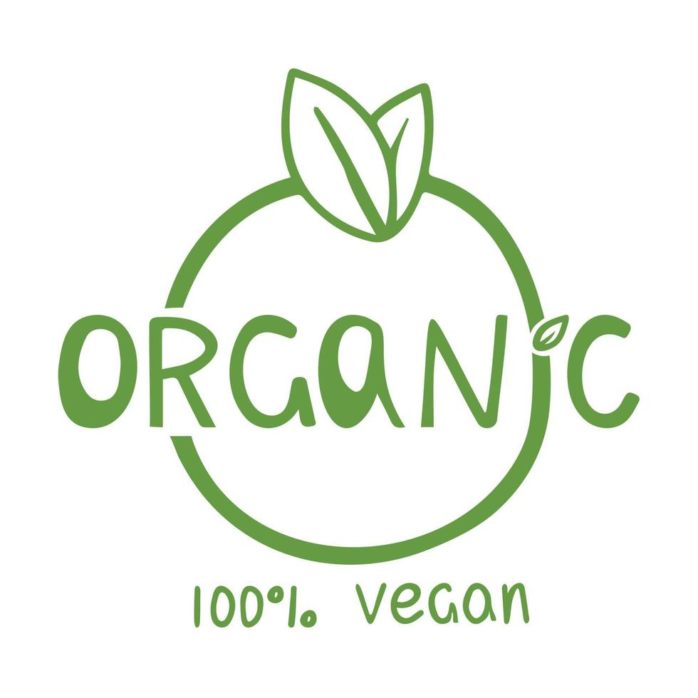 diseño de logotipo de producto natural saludable. comida orgánica y vegana. vector