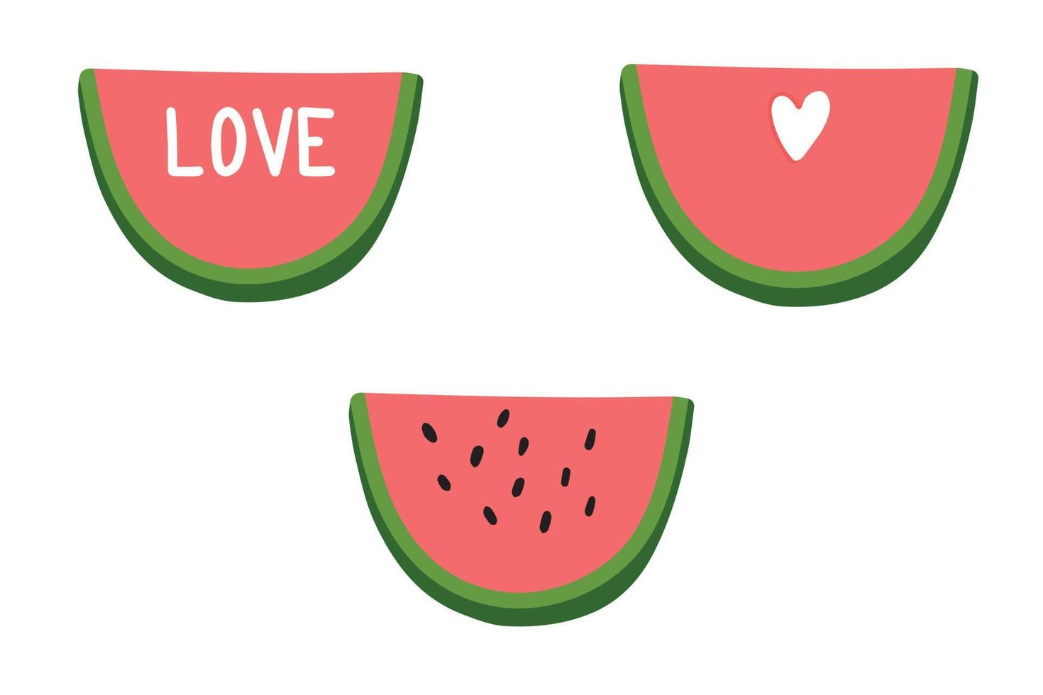 Watermelon clipart, summer ripe fruit, Watermelon party. vector