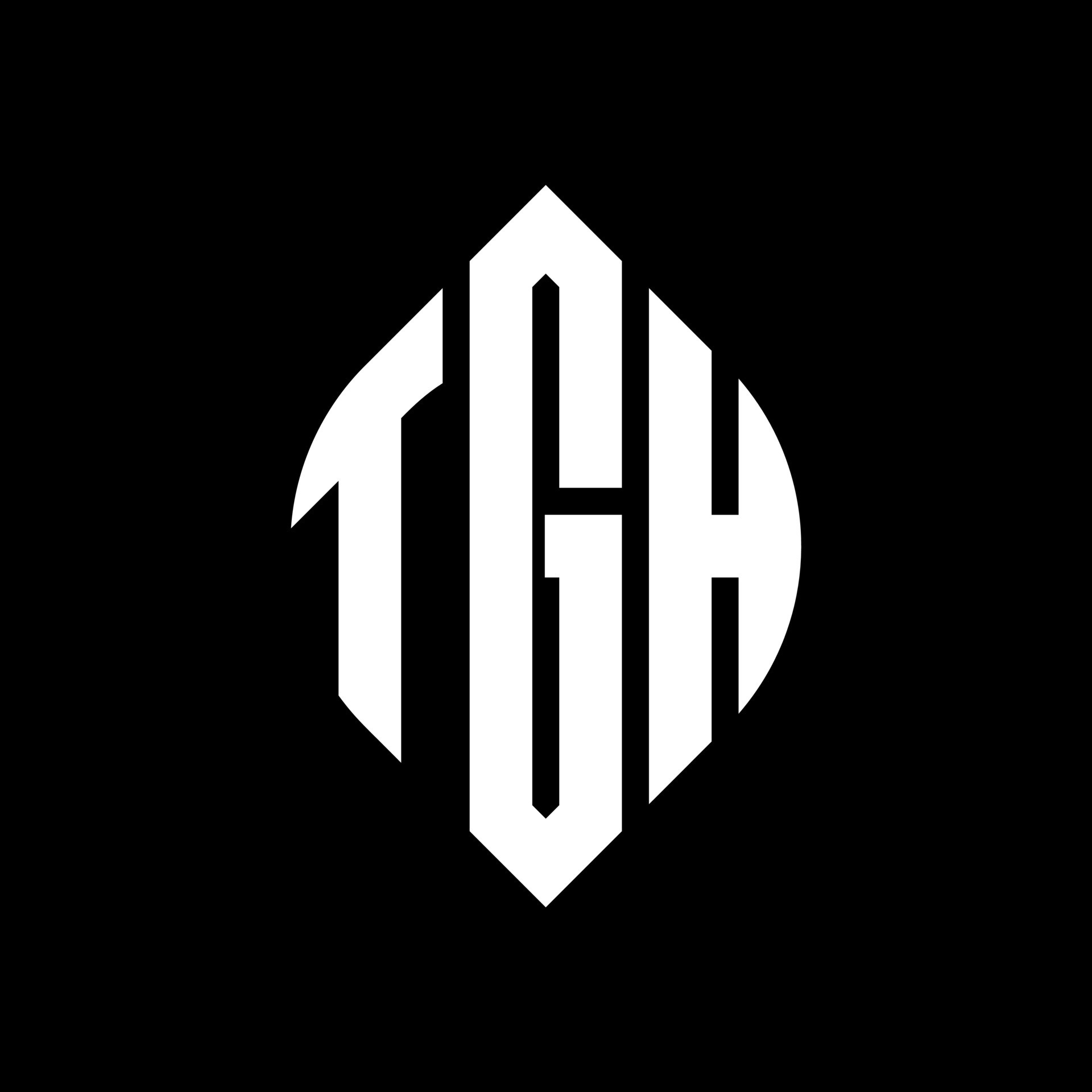 TGH circle letter logo design with circle and ellipse shape. TGH ...