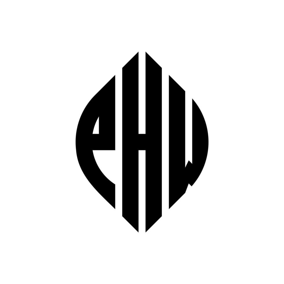 diseño de logotipo de letra circular phw con forma de círculo y elipse. phw letras elipses con estilo tipográfico. las tres iniciales forman un logo circular. phw círculo emblema resumen monograma letra marca vector. vector