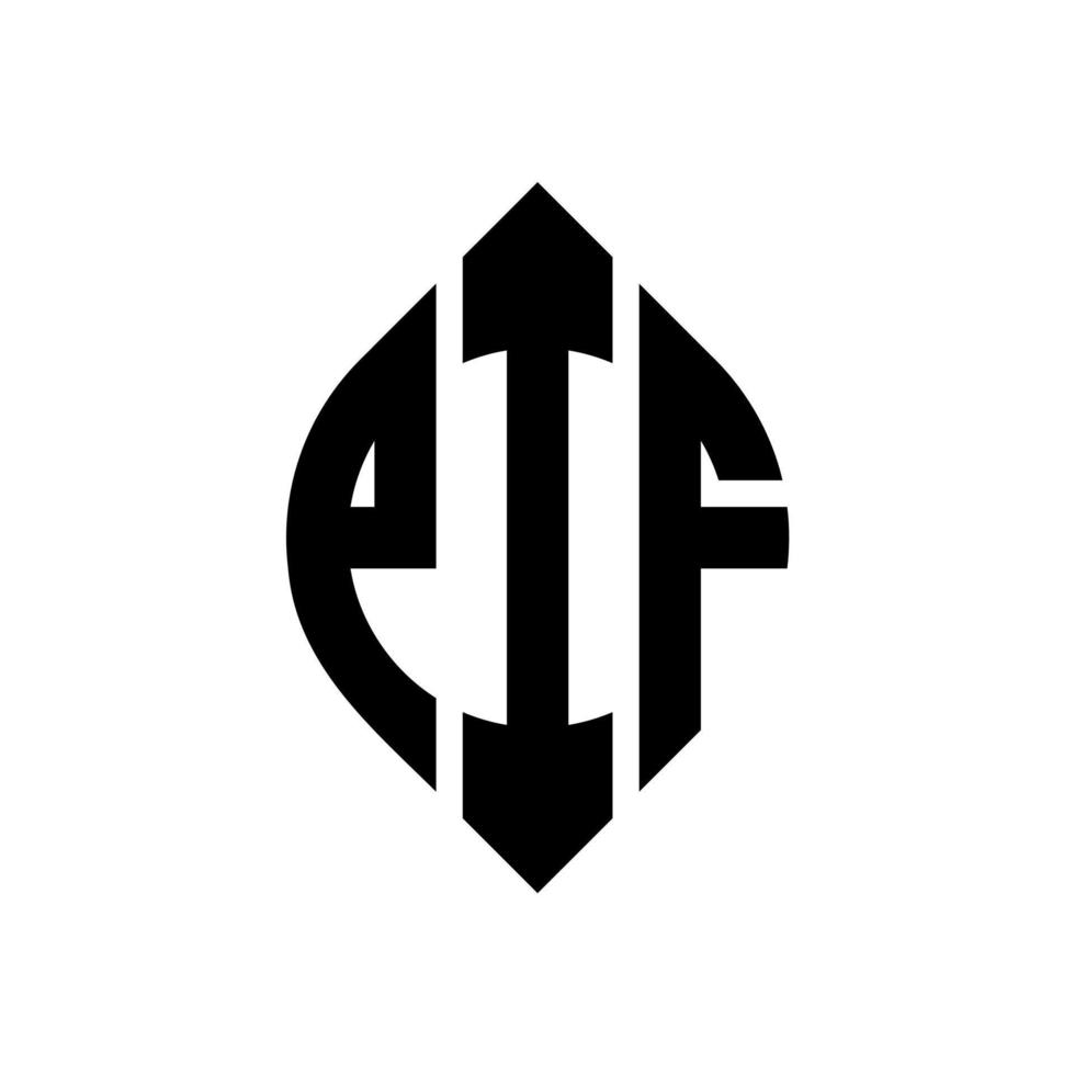 diseño de logotipo de letra de círculo pif con forma de círculo y elipse. pif letras elipses con estilo tipográfico. las tres iniciales forman un logo circular. vector de marca de letra de monograma abstracto del emblema del círculo pif.