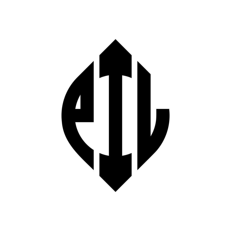 diseño de logotipo de letra de círculo pil con forma de círculo y elipse. pil elipse letras con estilo tipográfico. las tres iniciales forman un logo circular. vector de marca de letra de monograma abstracto del emblema del círculo pil.
