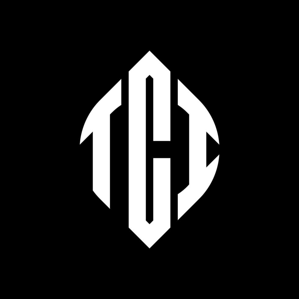 TCI circle letter logo design with circle and ellipse shape. TCI ellipse letters with typographic style. The three initials form a circle logo. TCI Circle Emblem Abstract Monogram Letter Mark Vector. vector