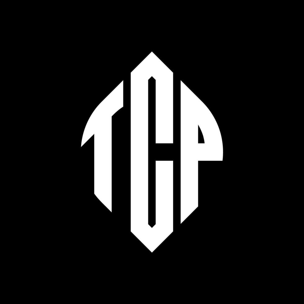 diseño de logotipo de letra de círculo tcp con forma de círculo y