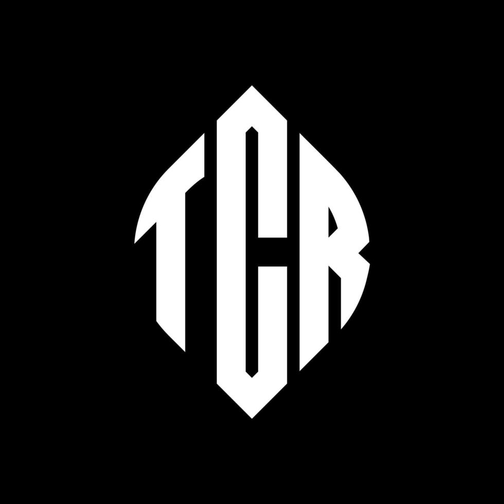 diseño de logotipo de letra de círculo tcr con forma de círculo y elipse. tcr letras elipses con estilo tipográfico. las tres iniciales forman un logo circular. vector de marca de letra de monograma abstracto del emblema del círculo tcr.