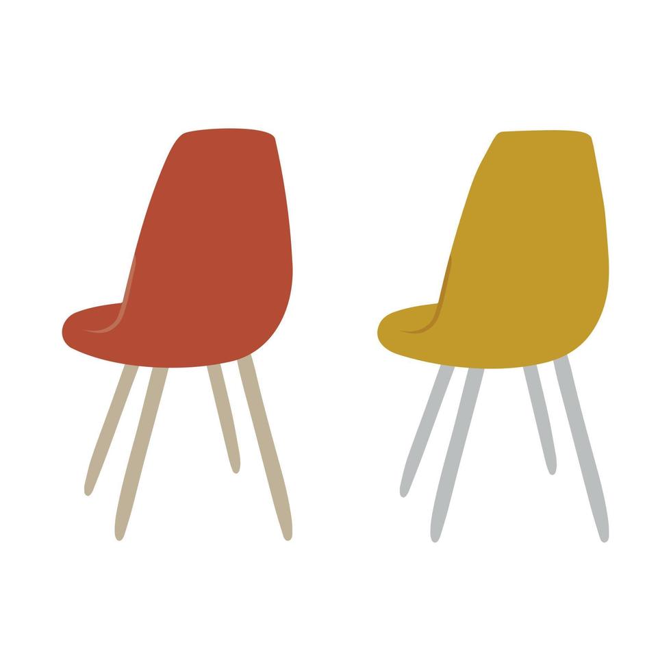 sillas modernas ilustración vectorial sobre fondo blanco. vector