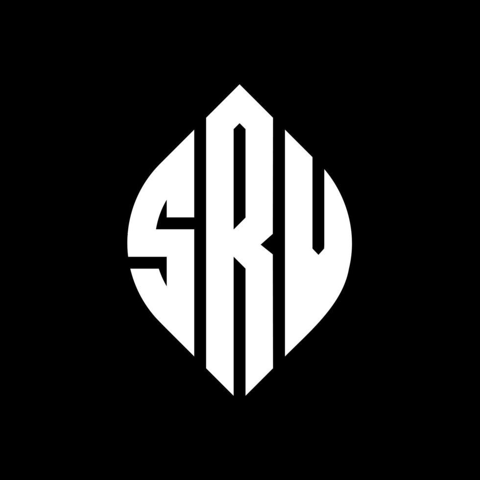 SRV circle letter logo design with circle and ellipse shape. SRV ellipse letters with typographic style. The three initials form a circle logo. SRV Circle Emblem Abstract Monogram Letter Mark Vector. vector