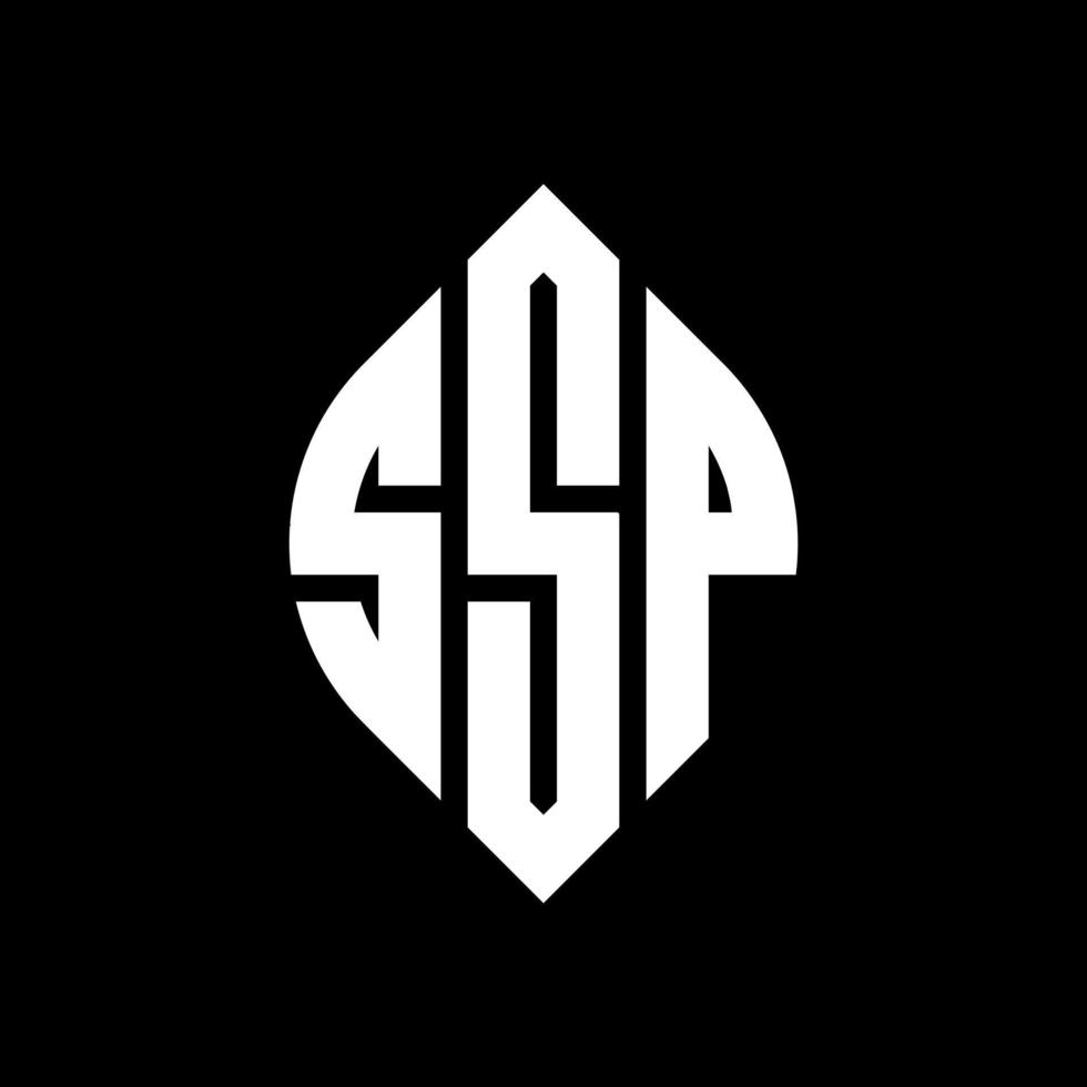 SSP circle letter logo design with circle and ellipse shape. SSP ellipse letters with typographic style. The three initials form a circle logo. SSP Circle Emblem Abstract Monogram Letter Mark Vector. vector
