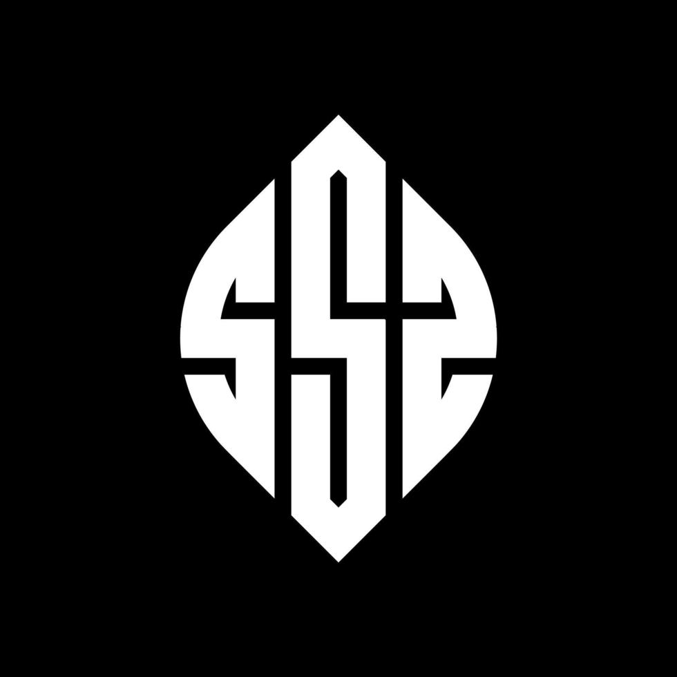 SSZ circle letter logo design with circle and ellipse shape. SSZ ellipse letters with typographic style. The three initials form a circle logo. SSZ Circle Emblem Abstract Monogram Letter Mark Vector. vector