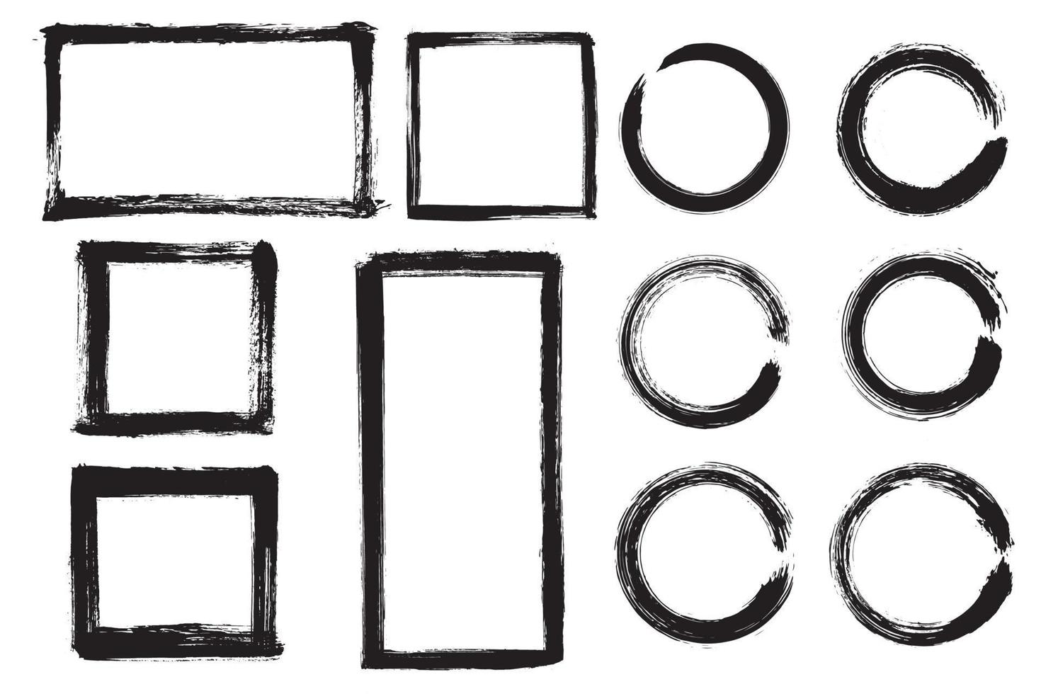 Vector grunge frame. Black brush strock elements box for text.
