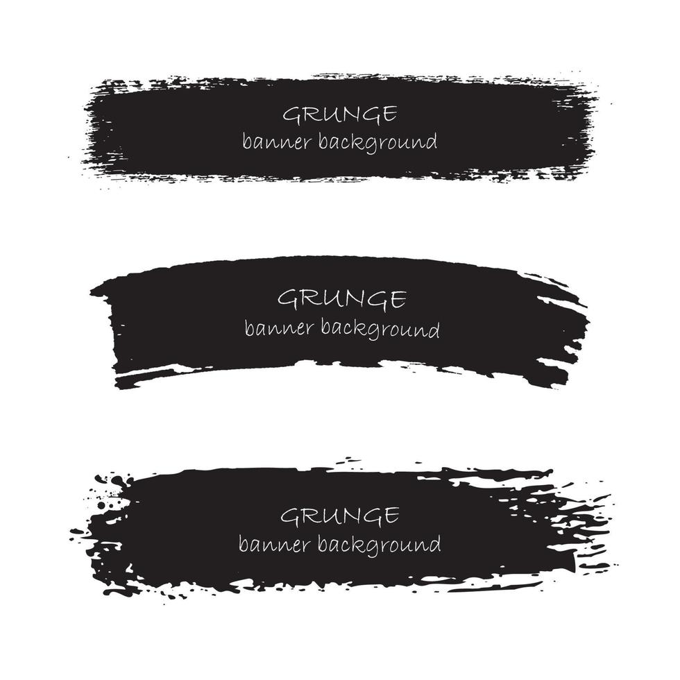 Vector set of black brush stroke. Grunge background for banner.