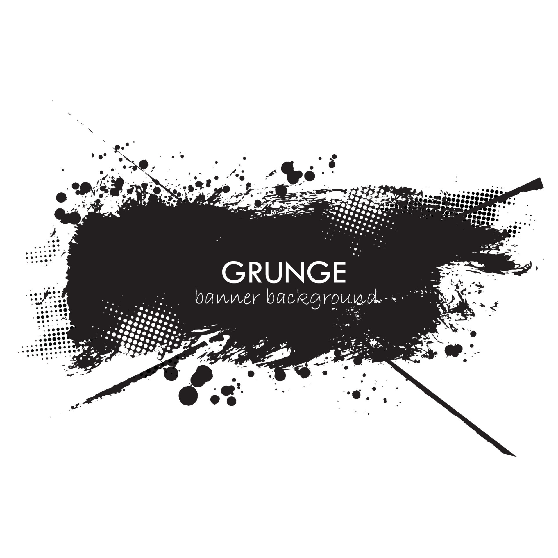 Vector splatter black paint texture. Grunge banner background. 9192919