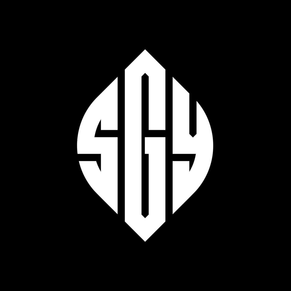 SGY circle letter logo design with circle and ellipse shape. SGY ellipse letters with typographic style. The three initials form a circle logo. SGY Circle Emblem Abstract Monogram Letter Mark Vector. vector
