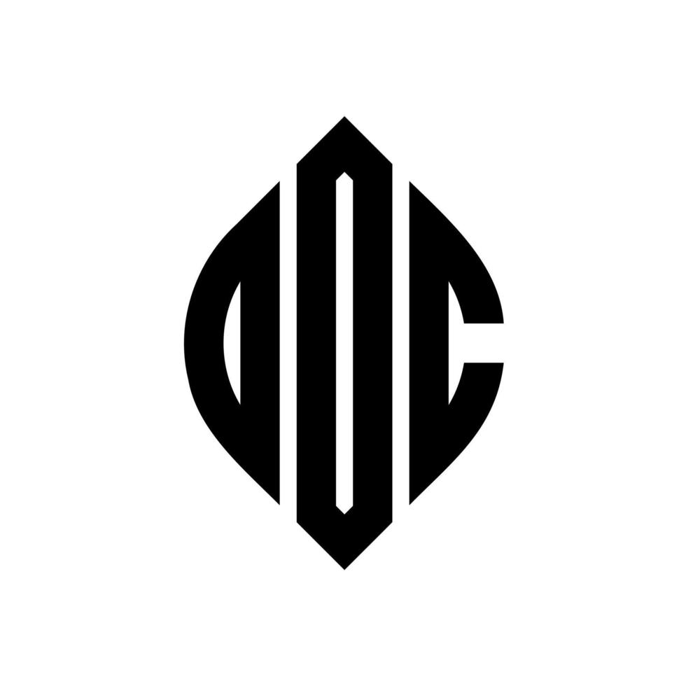 ODC circle letter logo design with circle and ellipse shape. ODC ellipse letters with typographic style. The three initials form a circle logo. ODC Circle Emblem Abstract Monogram Letter Mark Vector. vector