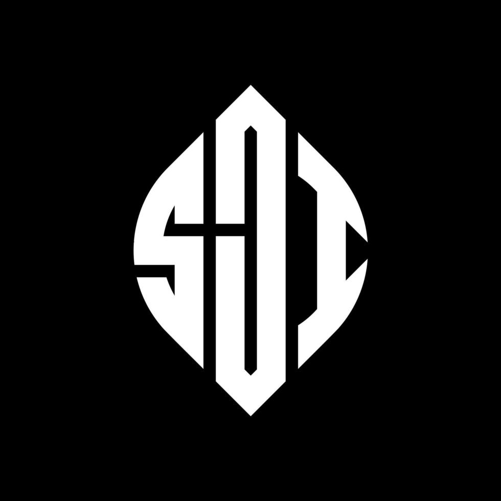 SJI circle letter logo design with circle and ellipse shape. SJI ellipse letters with typographic style. The three initials form a circle logo. SJI Circle Emblem Abstract Monogram Letter Mark Vector. vector