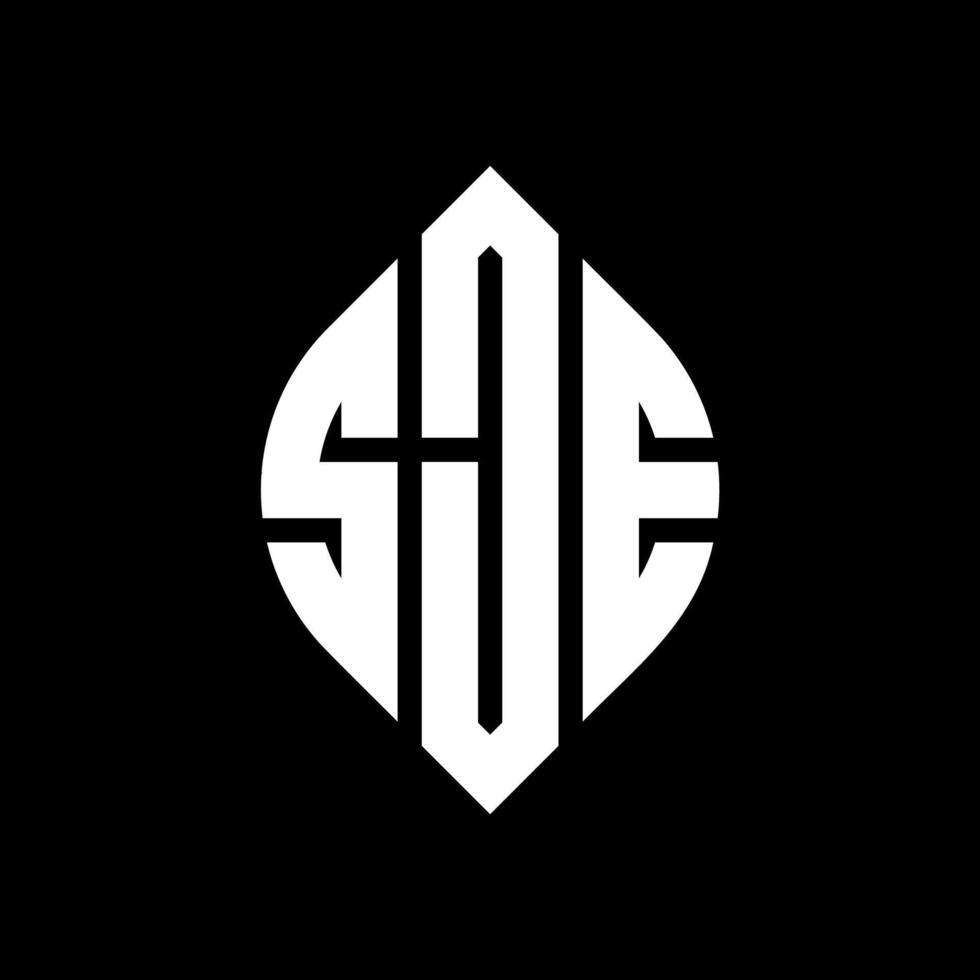 SJE circle letter logo design with circle and ellipse shape. SJE ellipse letters with typographic style. The three initials form a circle logo. SJE Circle Emblem Abstract Monogram Letter Mark Vector. vector