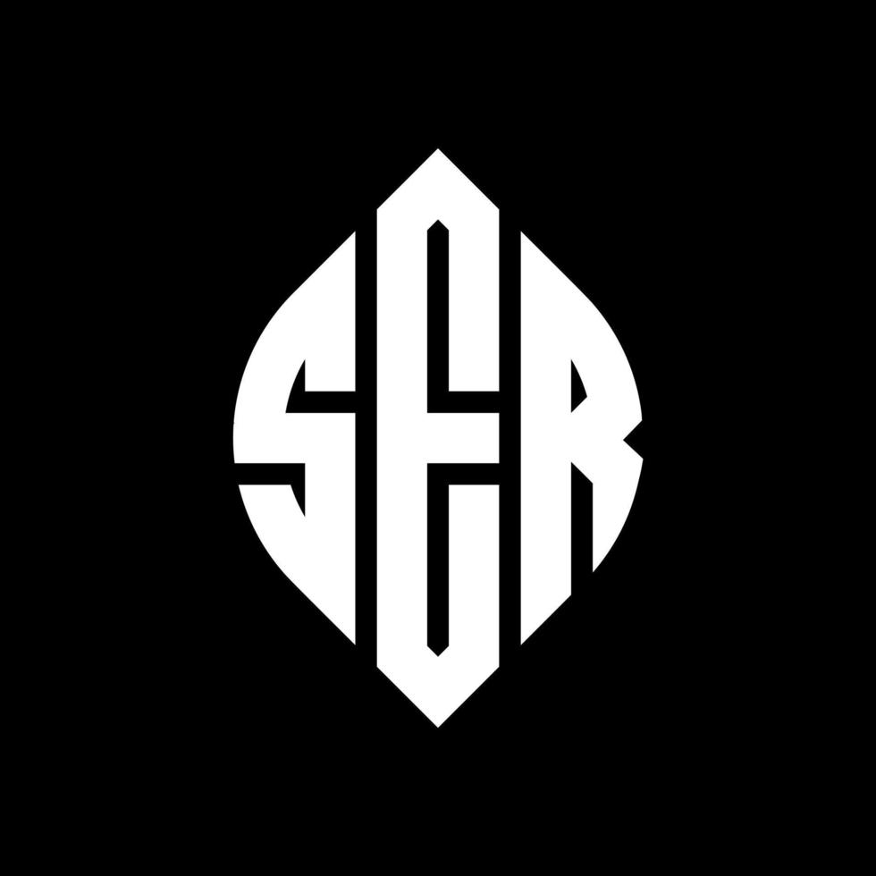 SER circle letter logo design with circle and ellipse shape. SER ellipse letters with typographic style. The three initials form a circle logo. SER Circle Emblem Abstract Monogram Letter Mark Vector. vector