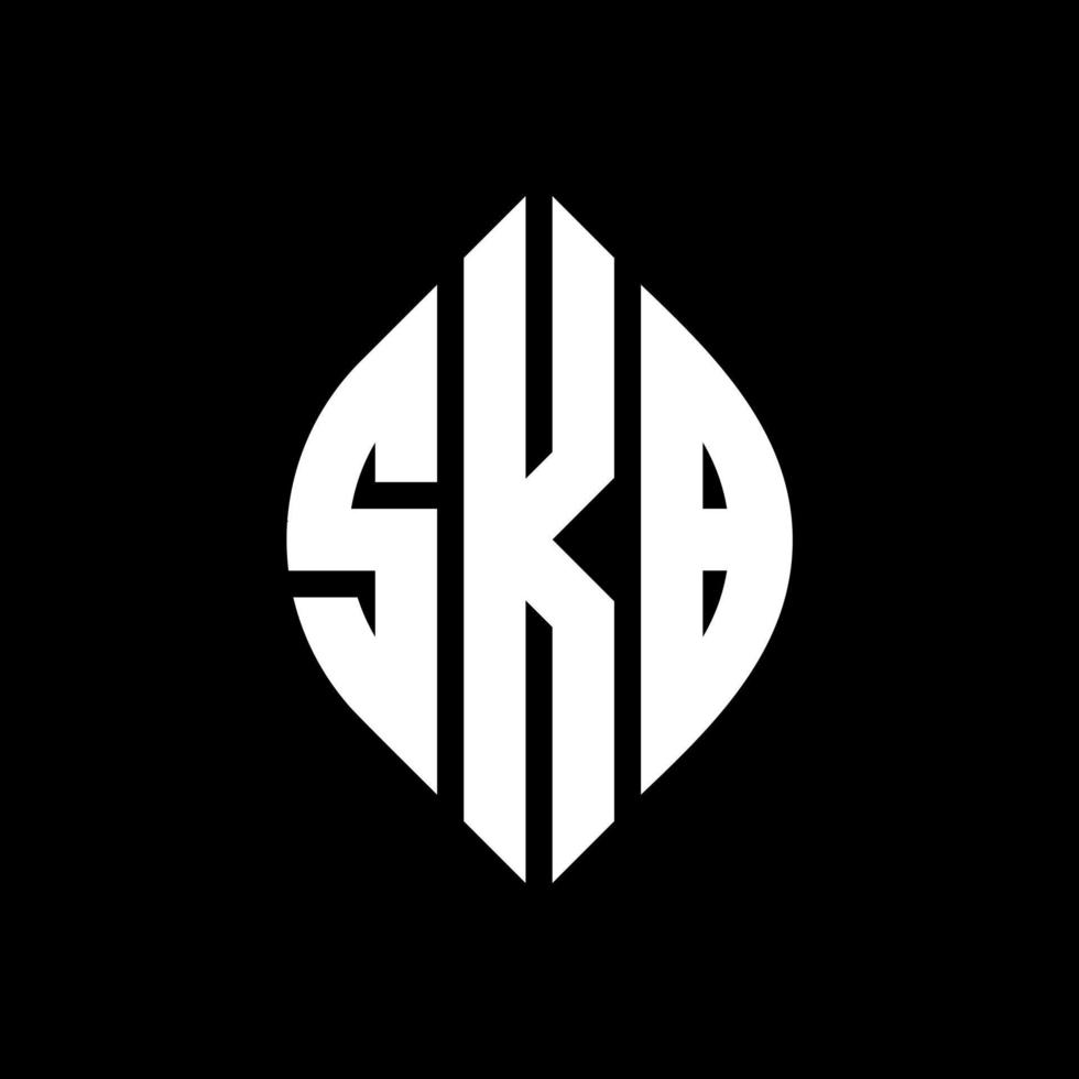 SKB circle letter logo design with circle and ellipse shape. SKB ellipse letters with typographic style. The three initials form a circle logo. SKB Circle Emblem Abstract Monogram Letter Mark Vector. vector