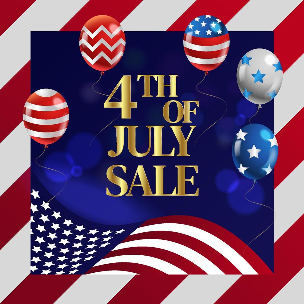 4th of July Sale Post vector