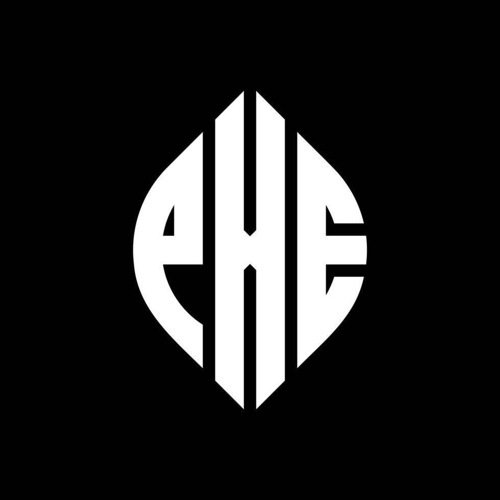 PXE circle letter logo design with circle and ellipse shape. PXE ellipse letters with typographic style. The three initials form a circle logo. PXE Circle Emblem Abstract Monogram Letter Mark Vector. vector