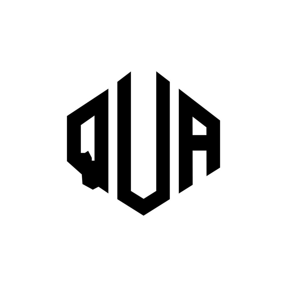 diseño de logotipo de letra qua con forma de polígono. diseño de logotipo en forma de polígono y cubo. qua hexágono vector logo plantilla colores blanco y negro. qua monograma, logotipo comercial e inmobiliario.