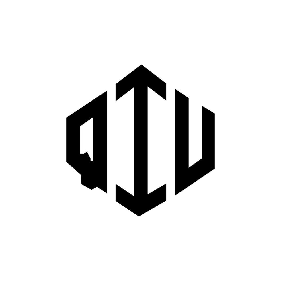 diseño de logotipo de letra qiu con forma de polígono. diseño de logotipo en forma de cubo y polígono qiu. qiu hexágono vector logo plantilla colores blanco y negro. monograma qiu, logotipo empresarial y inmobiliario.