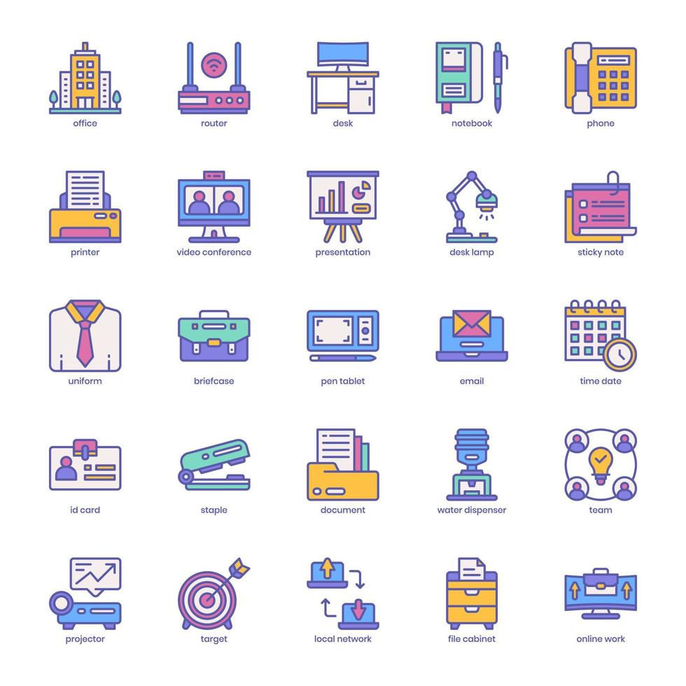 Coworking Space icon pack for your website design, logo, app, UI. Coworking Space icon outline design. Vector graphics illustration and editable stroke.