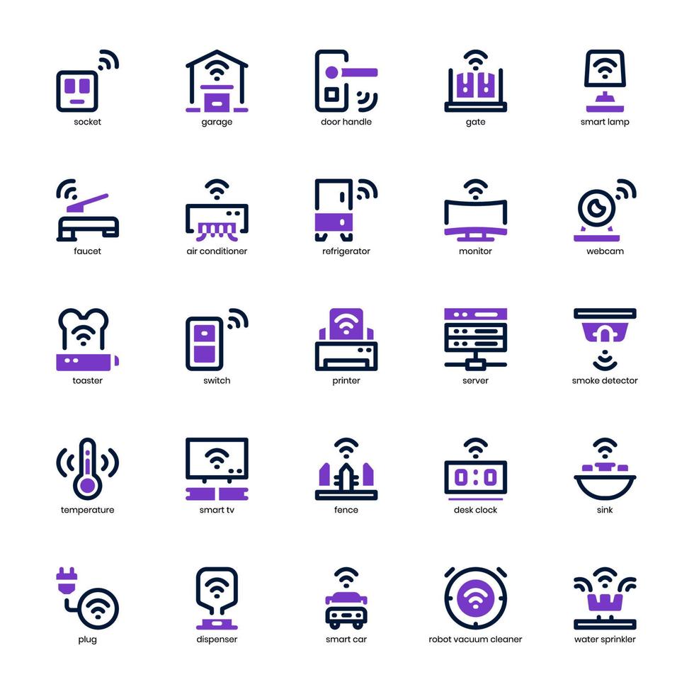 Smart Home Device icon pack for your website, mobile, presentation, and logo design. Smart Home Device icon mix line and solid design. Vector graphics illustration and editable stroke.