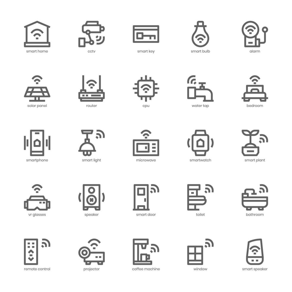 Smart Home Device icon pack for your website, mobile, presentation, and logo design. Smart Home Device icon outline design. Vector graphics illustration and editable stroke.