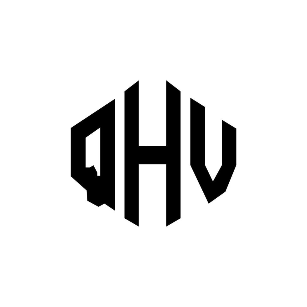 QHW letter logo design with polygon shape. QHW polygon and cube shape logo design. QHW hexagon vector logo template white and black colors. QHW monogram, business and real estate logo.