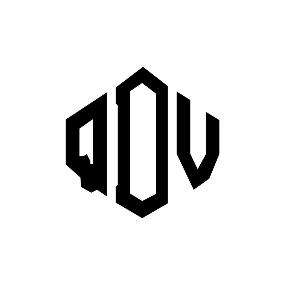 QDV letter logo design with polygon shape. QDV polygon and cube shape logo design. QDV hexagon vector logo template white and black colors. QDV monogram, business and real estate logo.