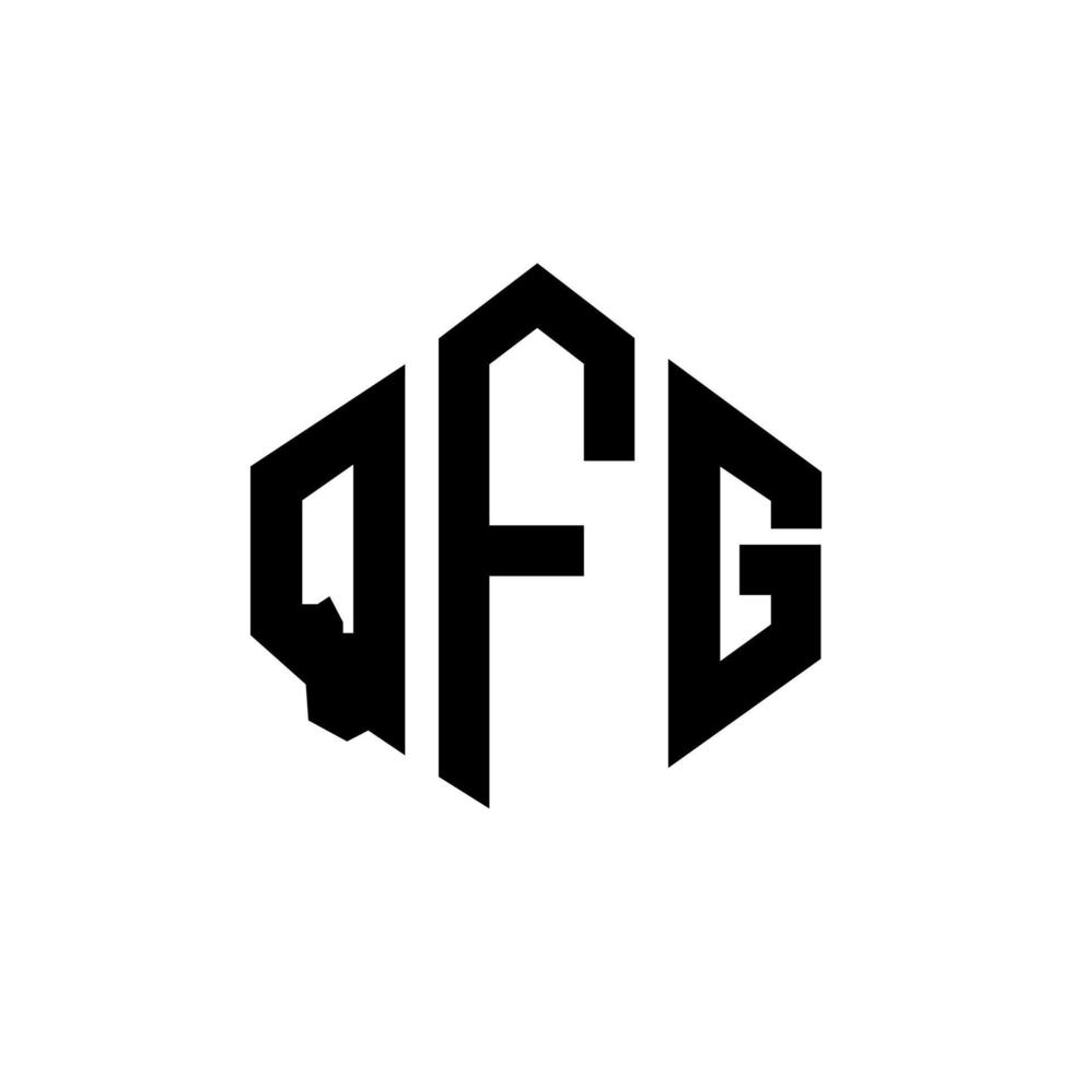 diseño de logotipo de letra qfg con forma de polígono. qfg polígono y diseño de logotipo en forma de cubo. qfg hexágono vector logo plantilla colores blanco y negro. Monograma qfg, logotipo comercial e inmobiliario.