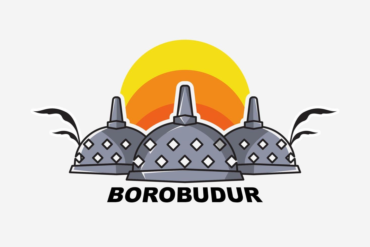 logotipo del templo de borobudur vector