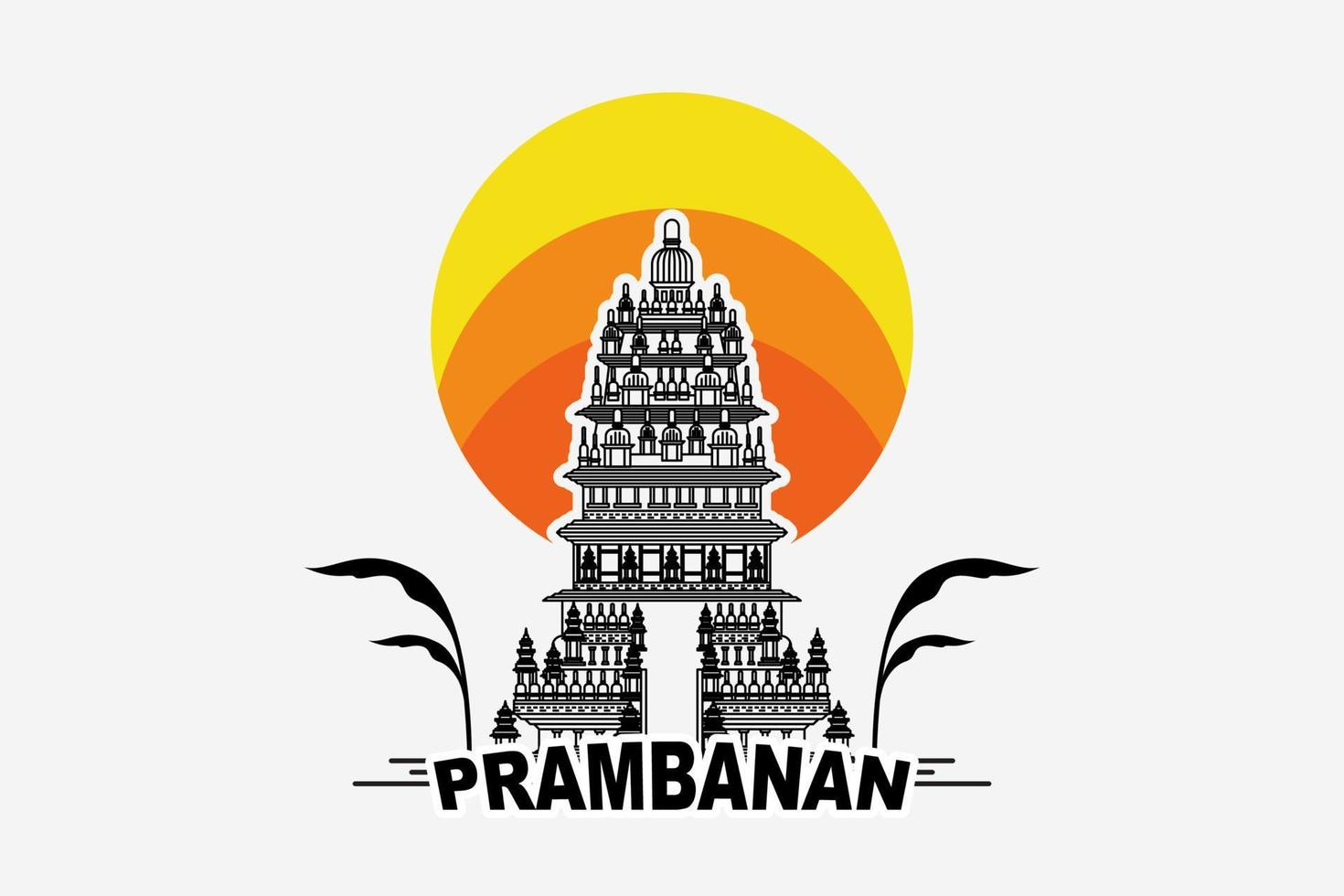 Prambanan temple logo vector