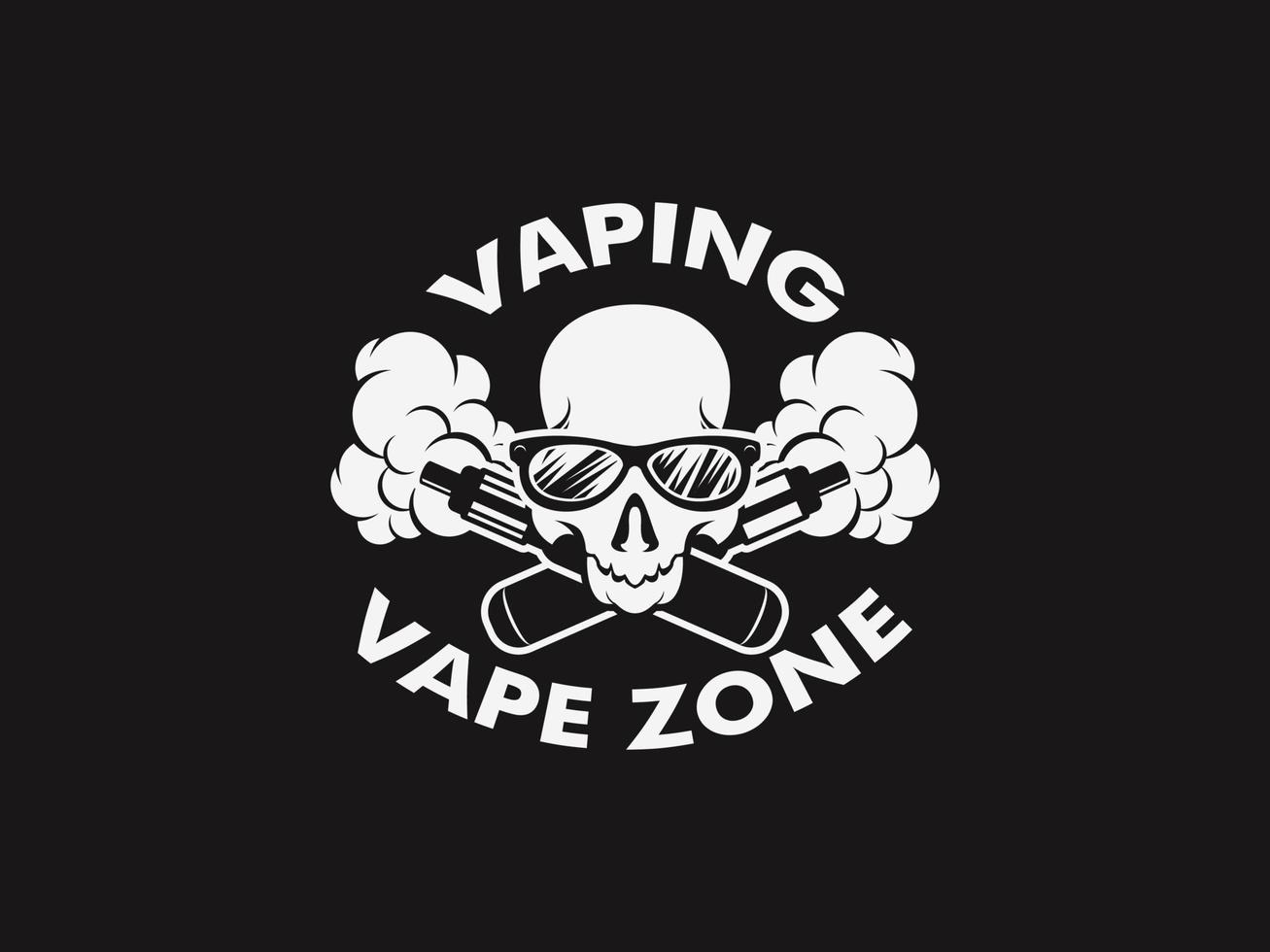 logotipo de calavera vape vector