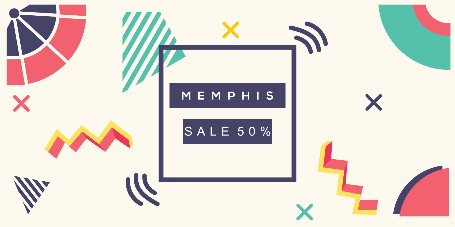 Abstract memphis cover layout and background vector